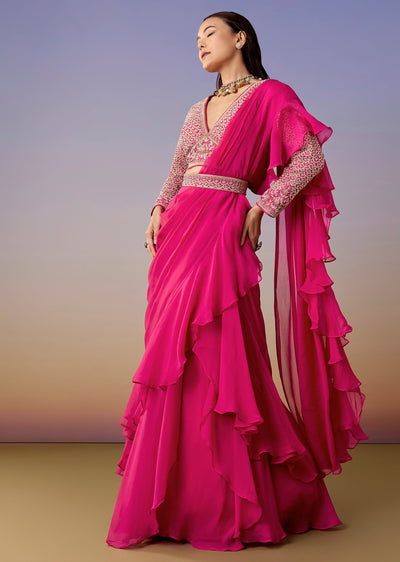 pink-pre-draped-saree-set-with-belt-sg314736-1 4e685f41-5174-46b7-8449-c9bd10de4d25