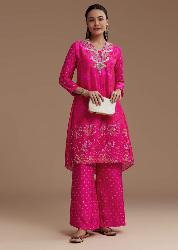 Pink Printed Kurta Co-ord Set