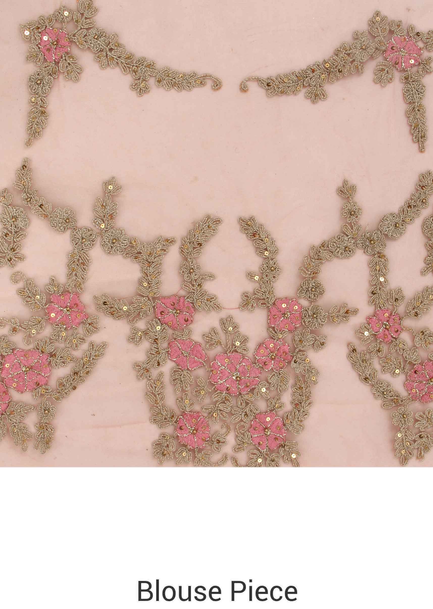 Pink saree embellished in resham in floral motif only on Kalki - KALKI Fashion India