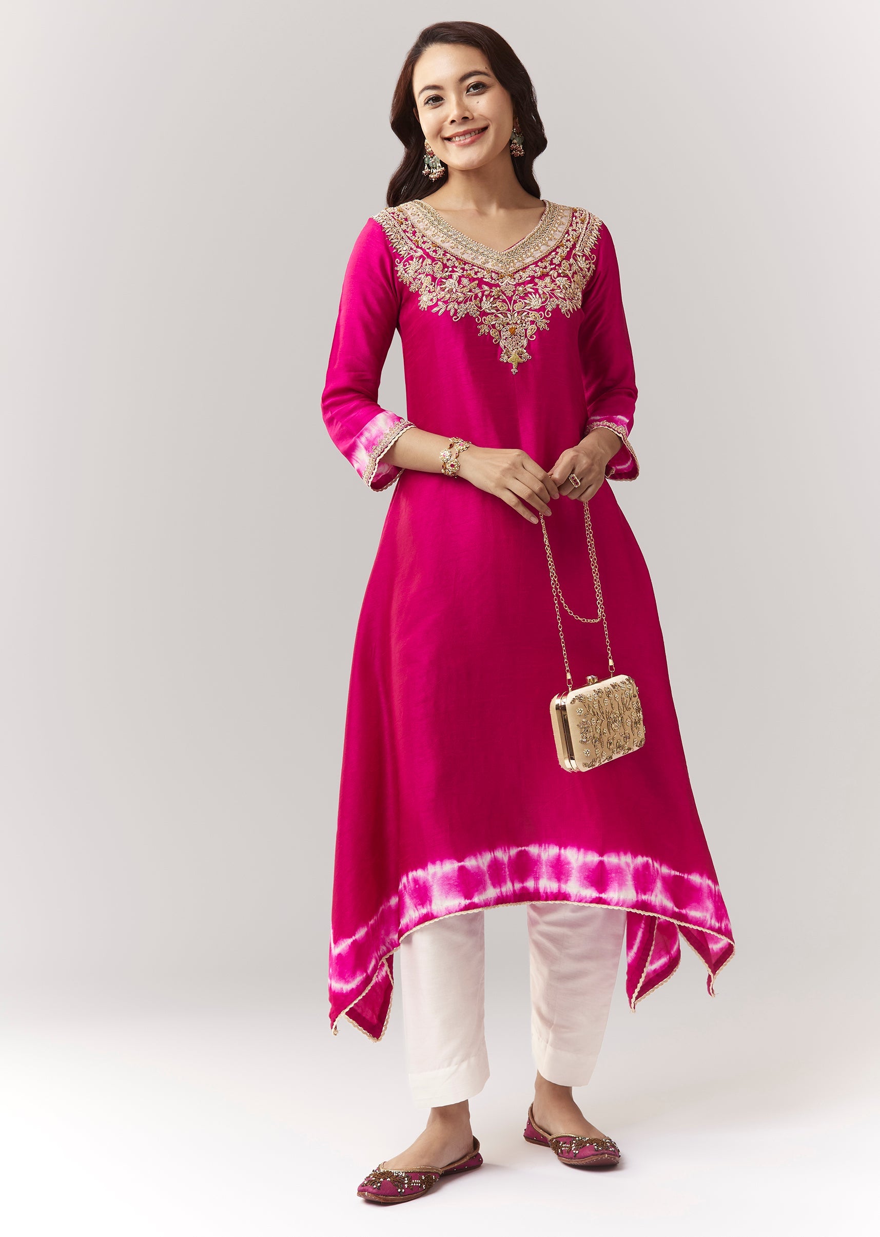 pink-zardosi-kurta-straight-pant-coord-with-leheriya-border-sg383511-1 1cb4805a-465c-4c7b-8d43-a5960ac2fa17