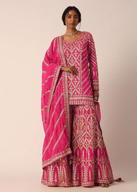 pink georgette palazzo set with gota embroidery-sg198323 1