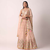 pink mirror embroidered lehenga set-sg203351 1