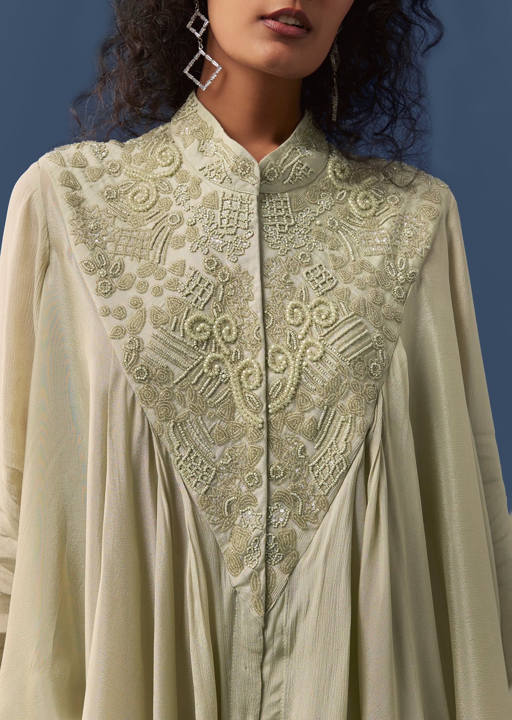 pista-green-embellished-cape-style-top-and-skirt-set-sg377546-3 2875a7e1-7b3b-471b-a926-708a1f13f2a5