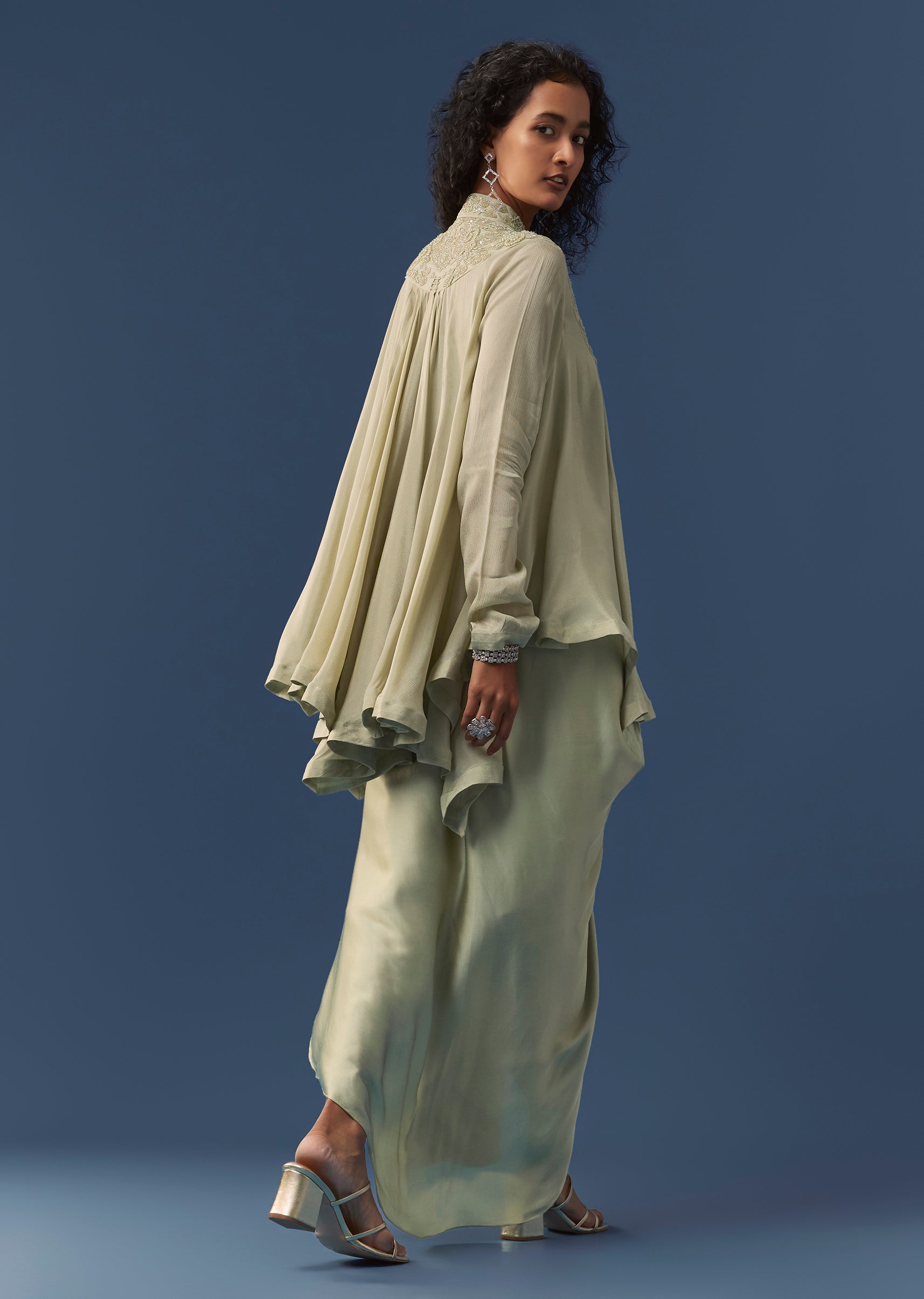 pista-green-embellished-cape-style-top-and-skirt-set-sg377546-5 4587e38a-051e-4ecb-a679-e8c3dd9b6c4b