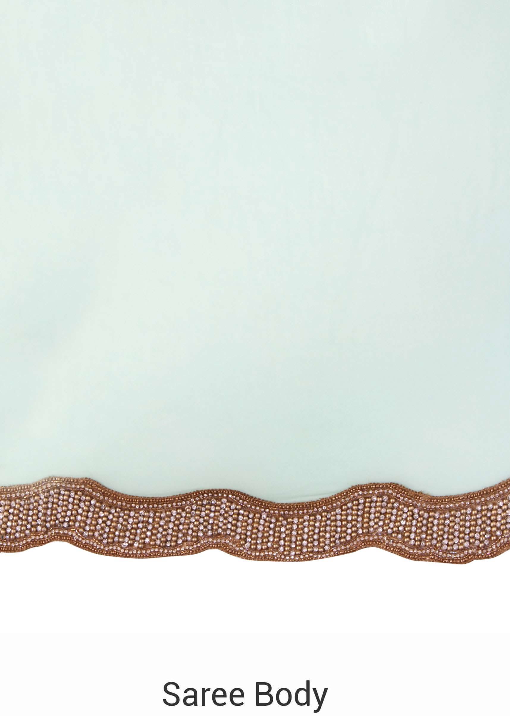 Moonlight jade green saree enahcned in kundan embroidered border only on Kalki - KALKI Fashion India