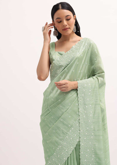 pista green tussar saree with unstitched blouse-sg214657 3 a5ecafee-d5c9-4246-ad11-0544d3ed4ee9