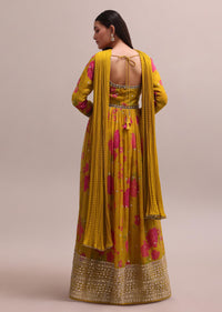 printed yellow gotta patti embroidered anarkali set-sg207903 2