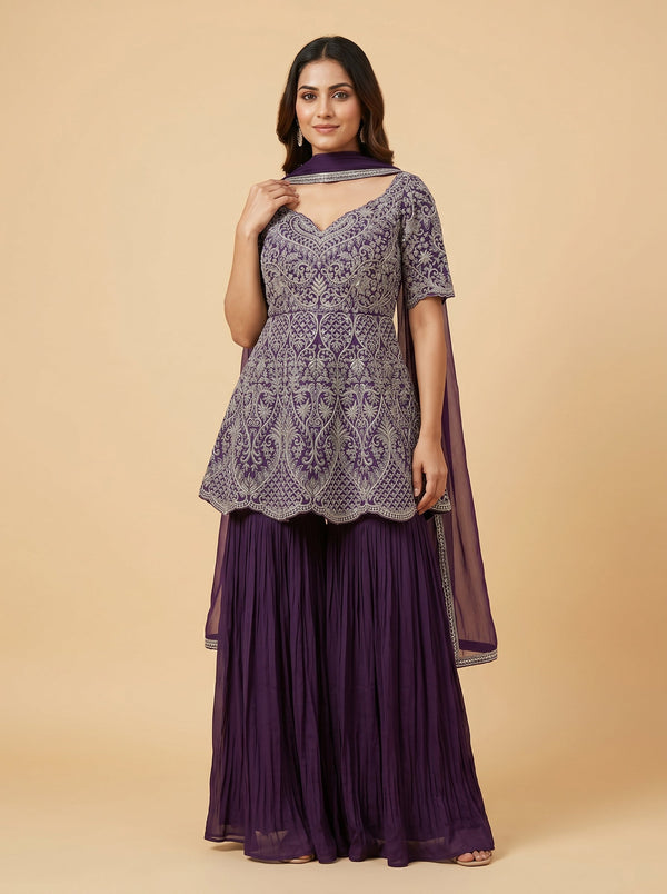 Purple Cast Palazzo Set