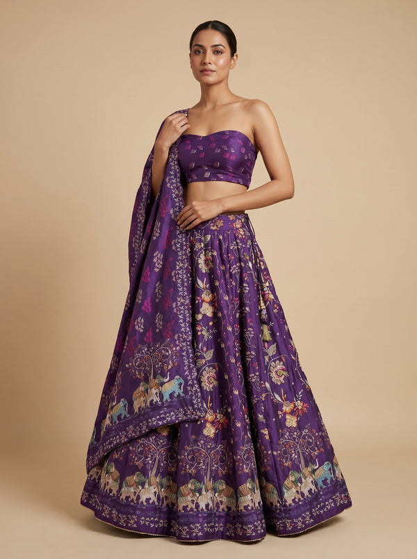 Purple Regal Bridesmaid Lehenga