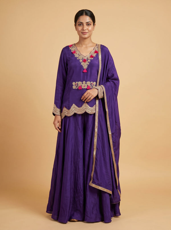 Purple Tone Palazzo Set