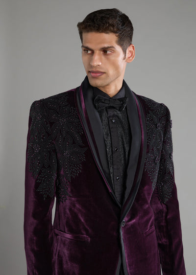 purple-velvet-stone-embellished-tuxedo-set-with-bow-tie-sg363341-1 bc8bcd88-999a-459f-a1b9-82e0478123fd