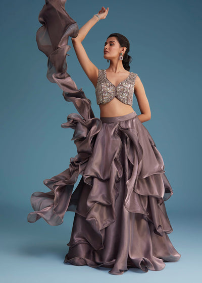 purple organza ruffle lehenga set with embellished-sg296843 9
