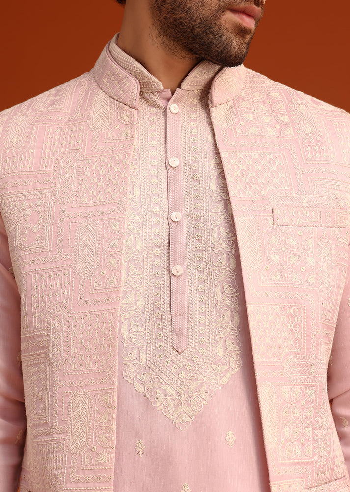 Embroidered Jacket with Kurta and Pant main image 1