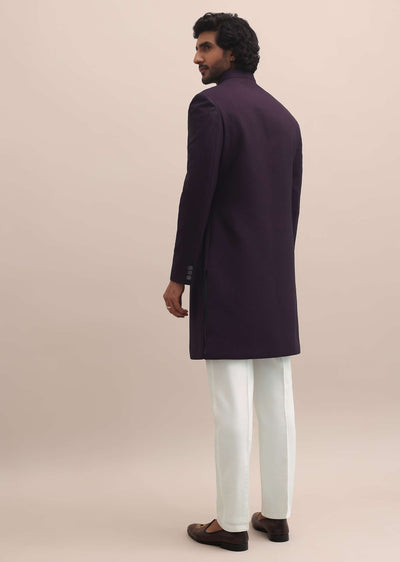 purple sherwani with intricate embroidered collar-sg228246 2