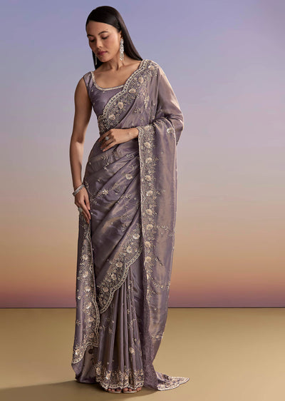 purple tissue saree with cutdana and bead-sg319803-10 11