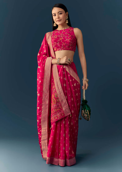 rani-pink-dola-silk-brocade-woven-saree-with-unstitched-blouse-sg350714-1