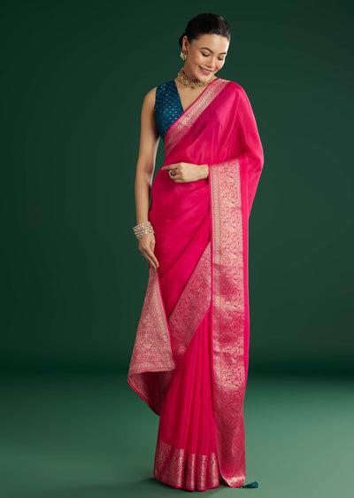 rani-pink-dola-silk-saree-with-woven-border-and-pallu-sg311881-3