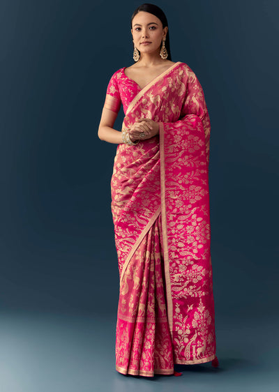 rani-pink-zari-weave-saree-with-brocade-blouse-fabric-sg350482-1
