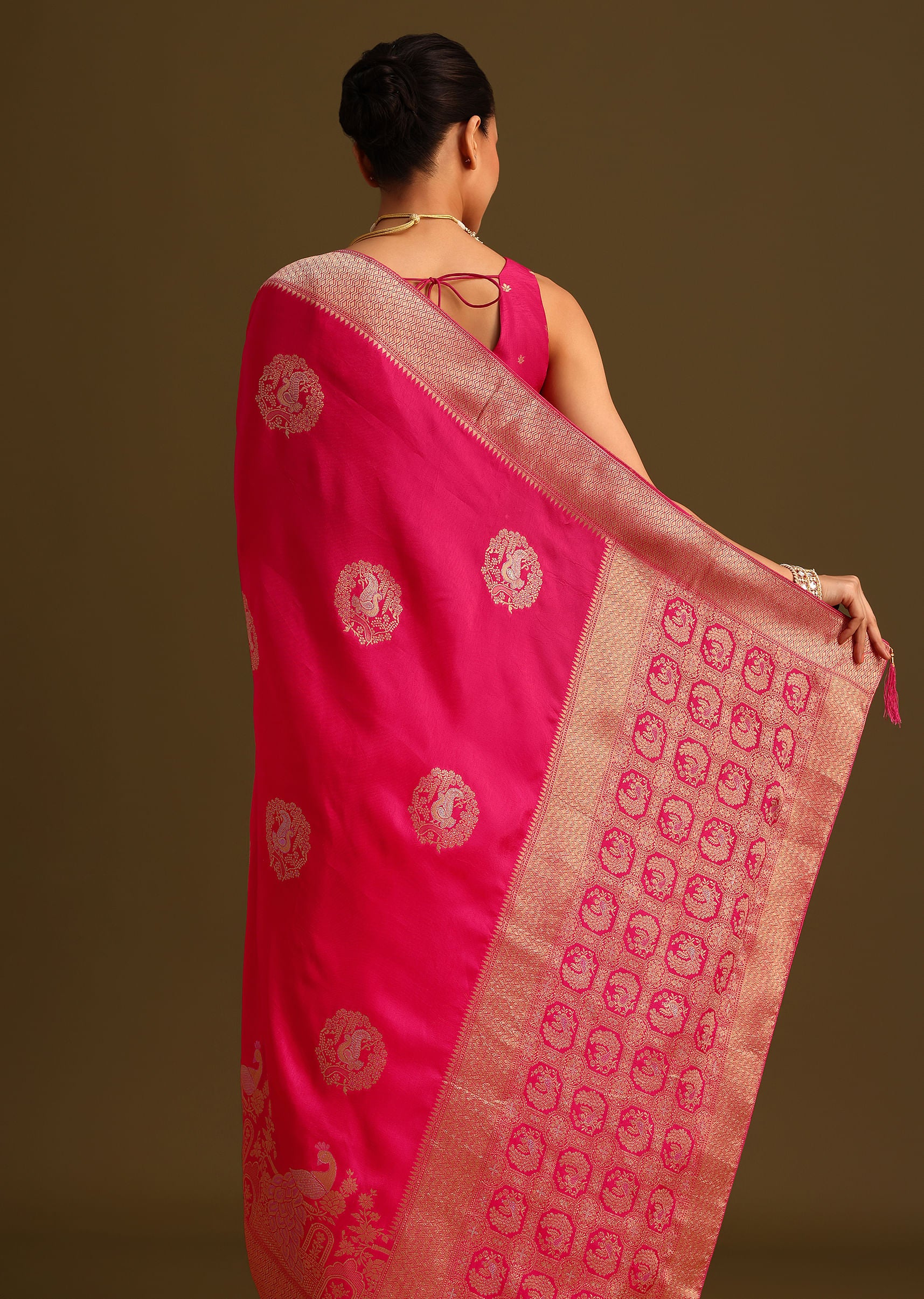 rani pink dola silk saree with fancy zari border-sg255993 7
