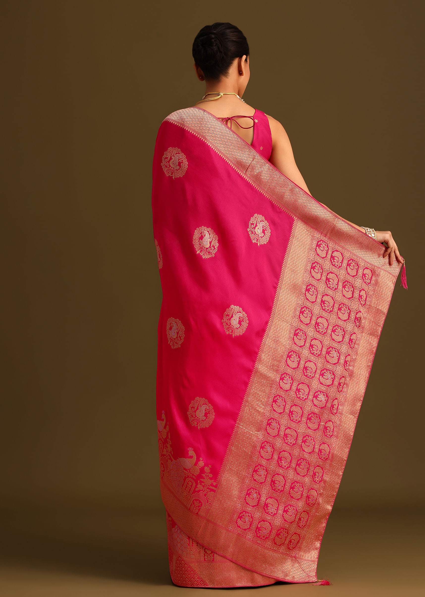 rani pink dola silk saree with fancy zari border-sg255993 8