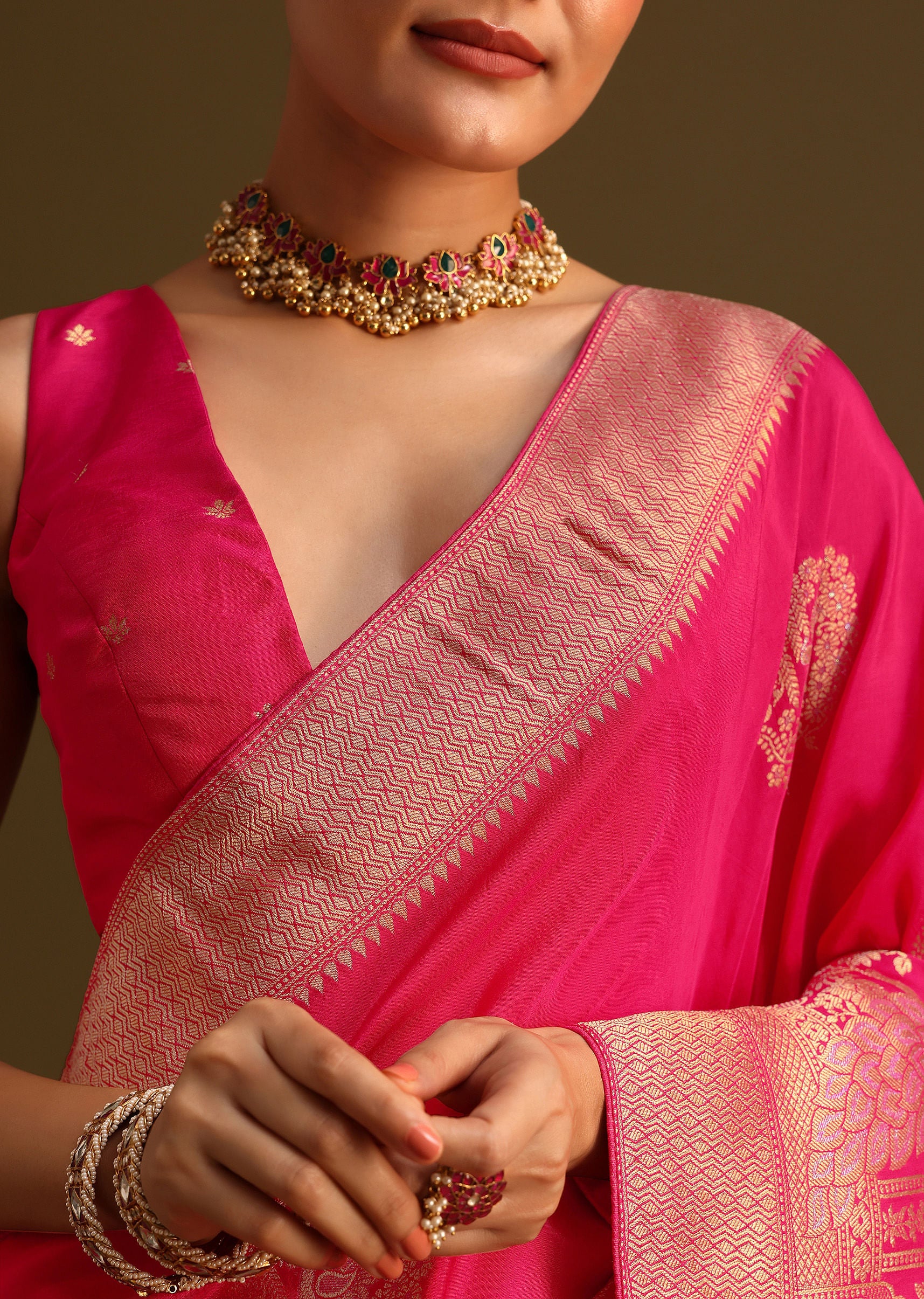 rani pink dola silk saree with fancy zari border-sg255993 9