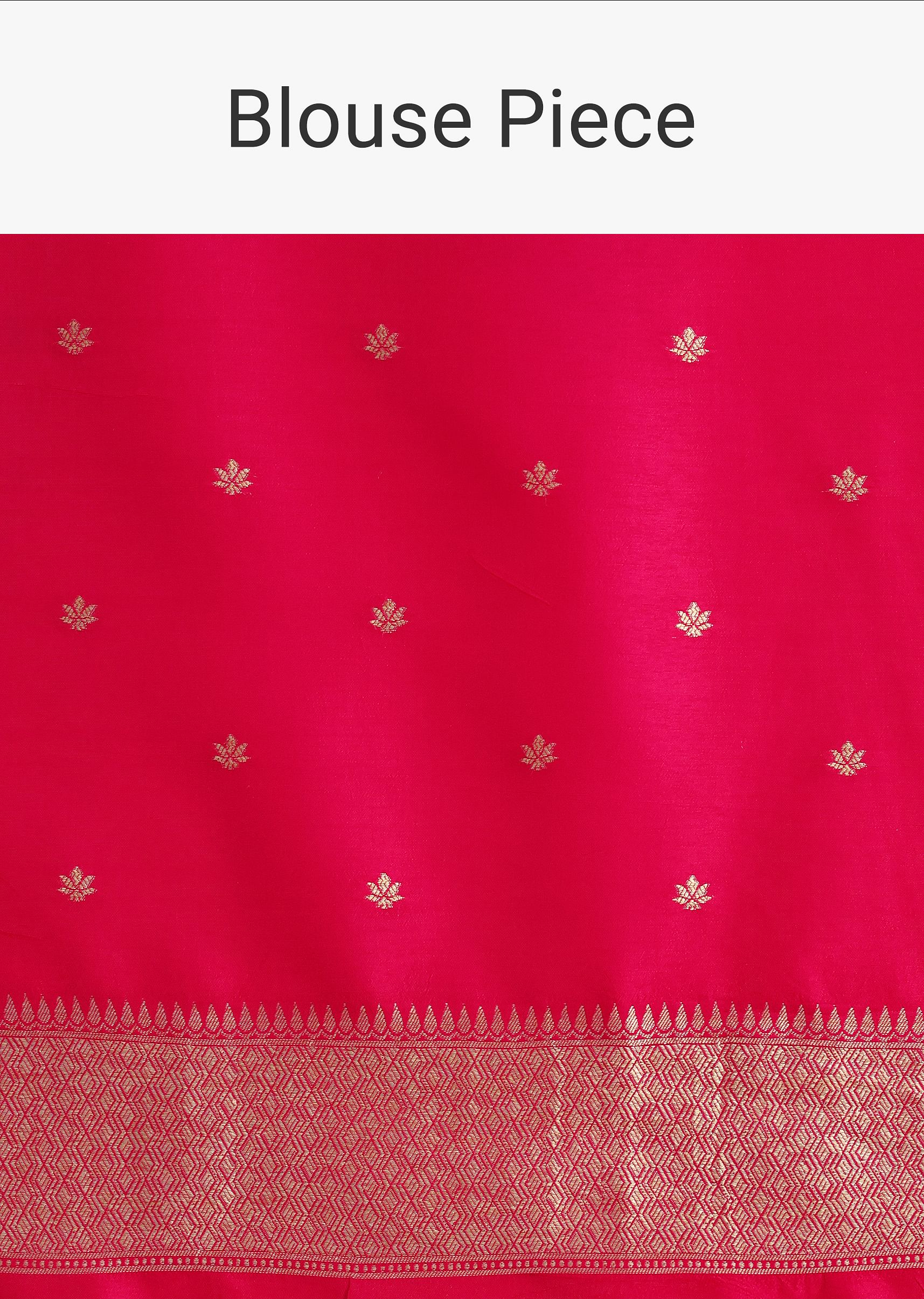 rani pink dola silk saree with fancy zari border and unstitched blouse-sg255993