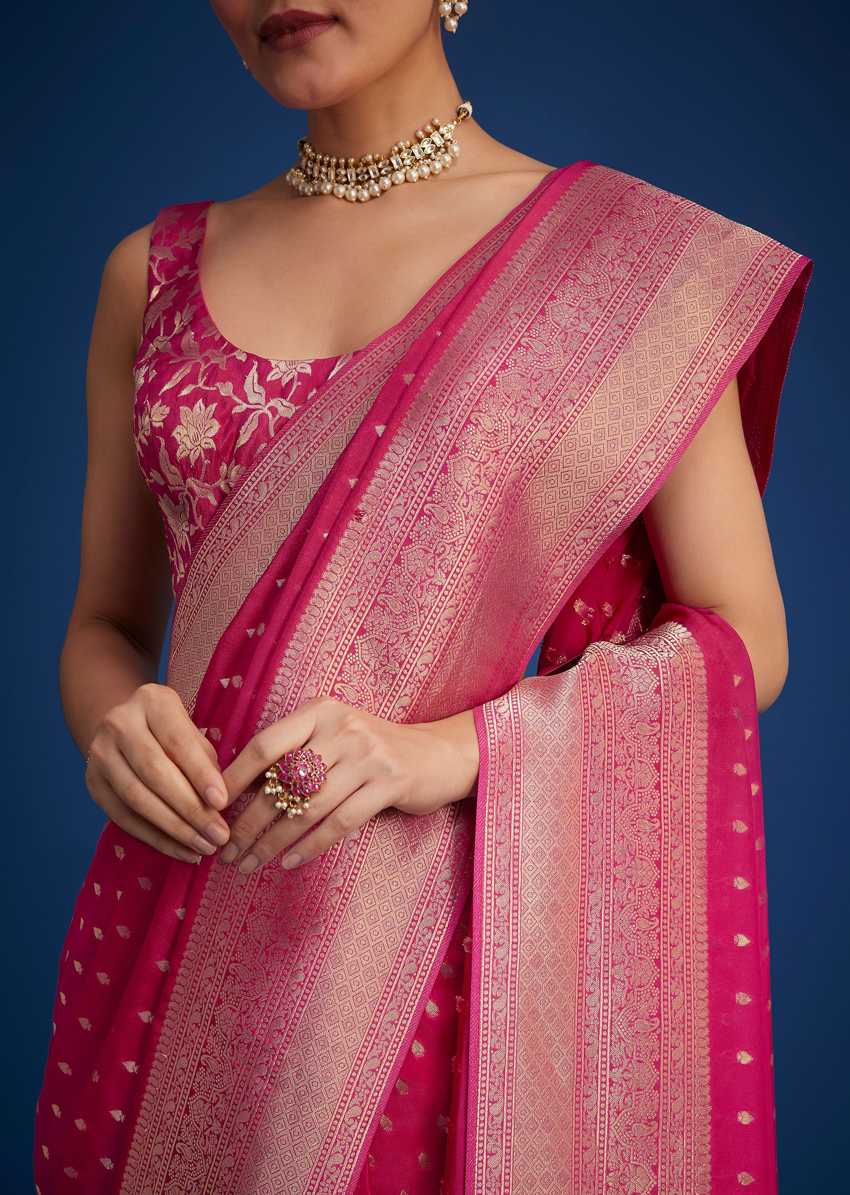 rani pink tissue silk saree with zari border-sg276481 7 a4f8e16e-d8ab-495e-b9de-1ccbb9b361a9