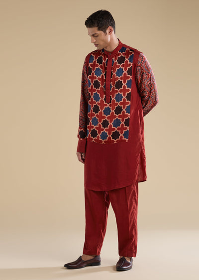 red-ajrakh-printed-kurta-set-sg349357-1 35ed92ab-5e81-4e47-8104-746a54127da8