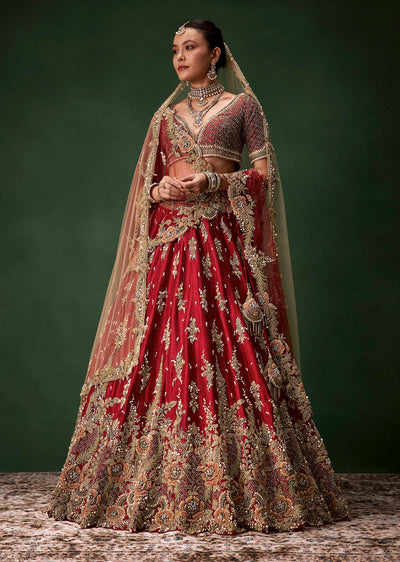 red-bridal-sequin-silk-lehenga-set-with-two-dupattas-sg351522-1 1
