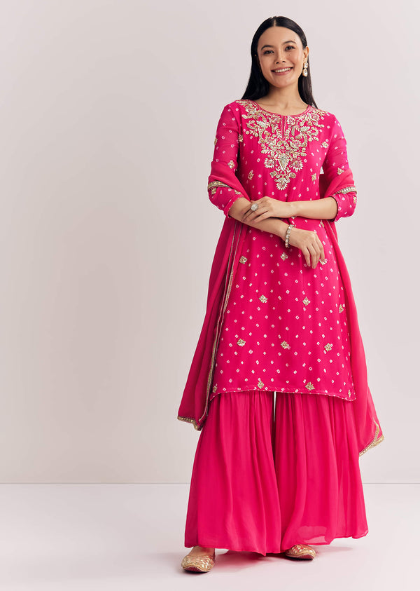 red-chinon-asymmetrical-kurta-palazzo-suit-with-embroidery-sg318687-2
