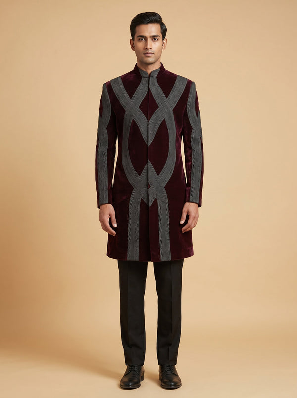 Red Designer Indowestern