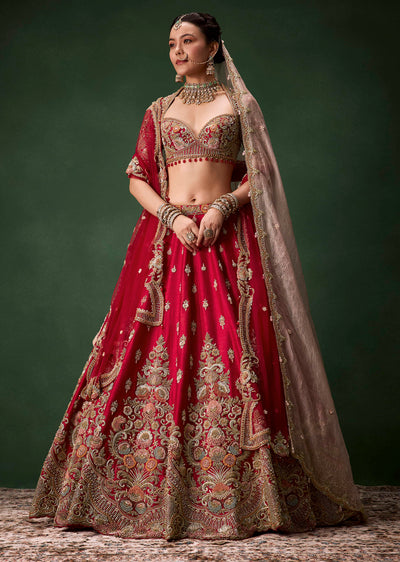 red-raw-silk-bridal-lehenga-set-with-two-dupattas-sg348205-1