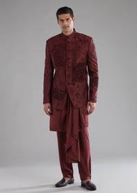red-raw-silk-embroidered-indowestern-kurta-set-sg323046-1 d05b593e-7eca-4dd2-97f7-b8d806075bd0