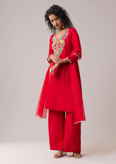 red-resham-work-silk-kurta-palazzo-set-sg379134-1 52ee2e7f-ec50-4efb-ad36-d7c3c2bd7b51