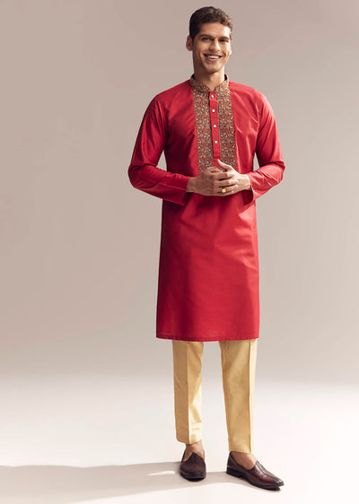 red-silk-kurta-set-for-men-with-aari-and-resham-knots-sg325784-1