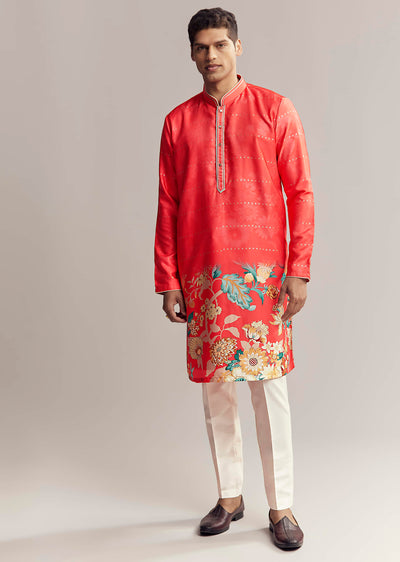 red-silk-kurta-set-for-men-with-floral-print-sg321772-1 8