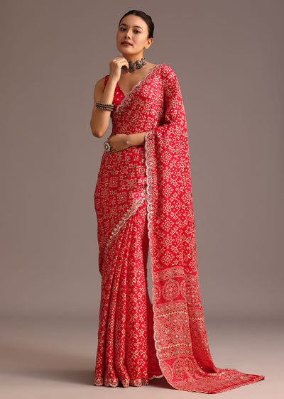 red-traditional-ajrakh-print-satin-saree-with-embellished-scallop-border-and-unstitched-blouse--sg257838 8