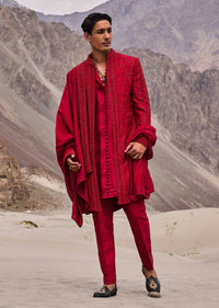 red embroidered long sherwani suit-sg251972 2 792bbe0f-4c25-4df1-ad42-68ca3c3b6e8e
