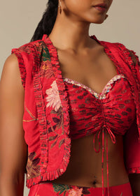 red printed lehenga and jacket-sg193762 1