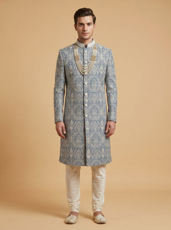 Regal blue sherwani