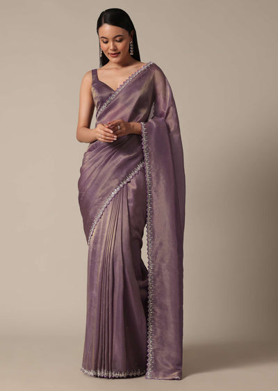 regal purple saree with mirror and stone scallop border-sg187293 8