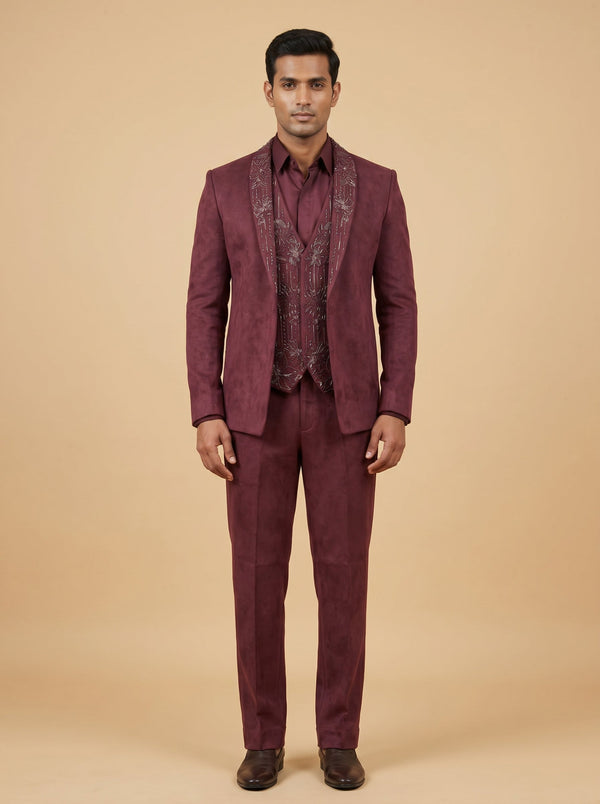 Rich maroon tuxedo