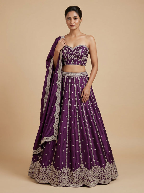 Rich Wine Lehenga