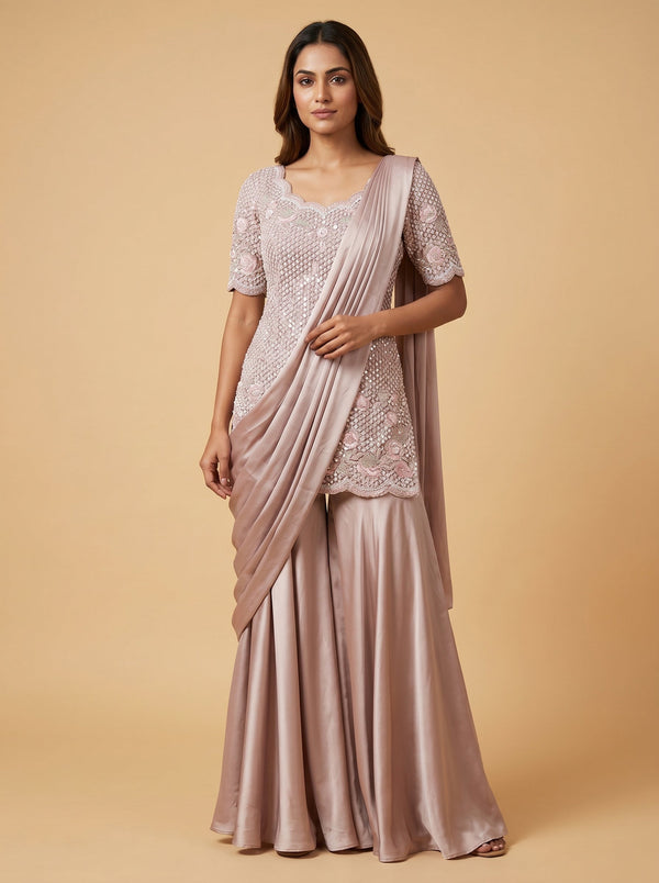 Rose Pink Indo Western Set