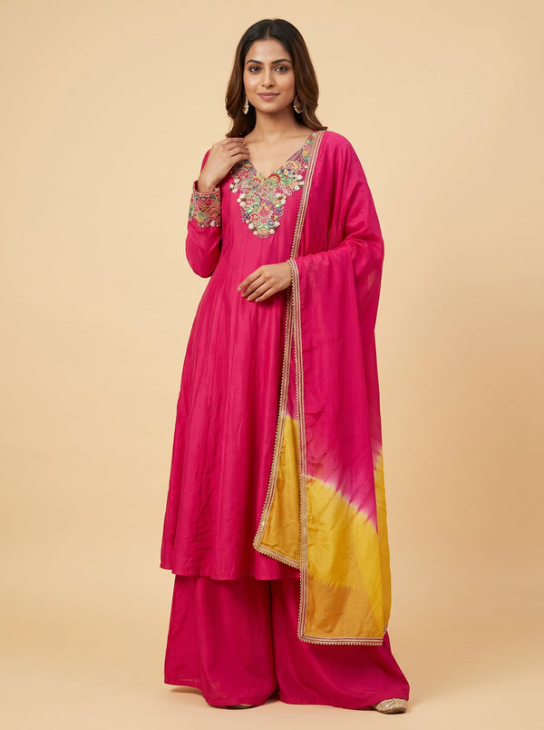 Rosy Pink Sharara Set