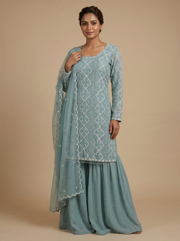 Royal Azure Blue Palazzo Set