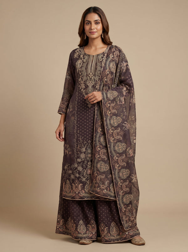 Royal Orchid Purple Kurti Pant Set