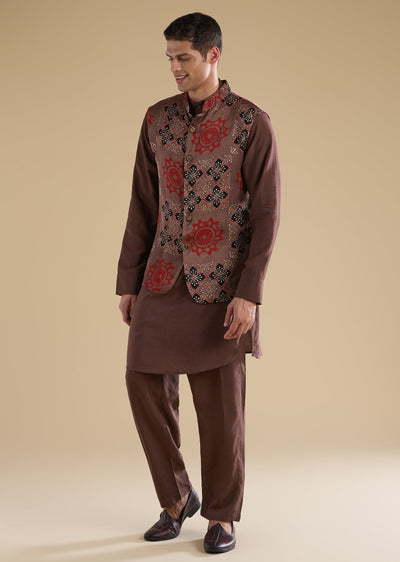 rust-ajrakh-printed-kurta-jacket-set-sg349269-1 aa1e4654-f73a-4a2a-beb8-caf1d53ab534