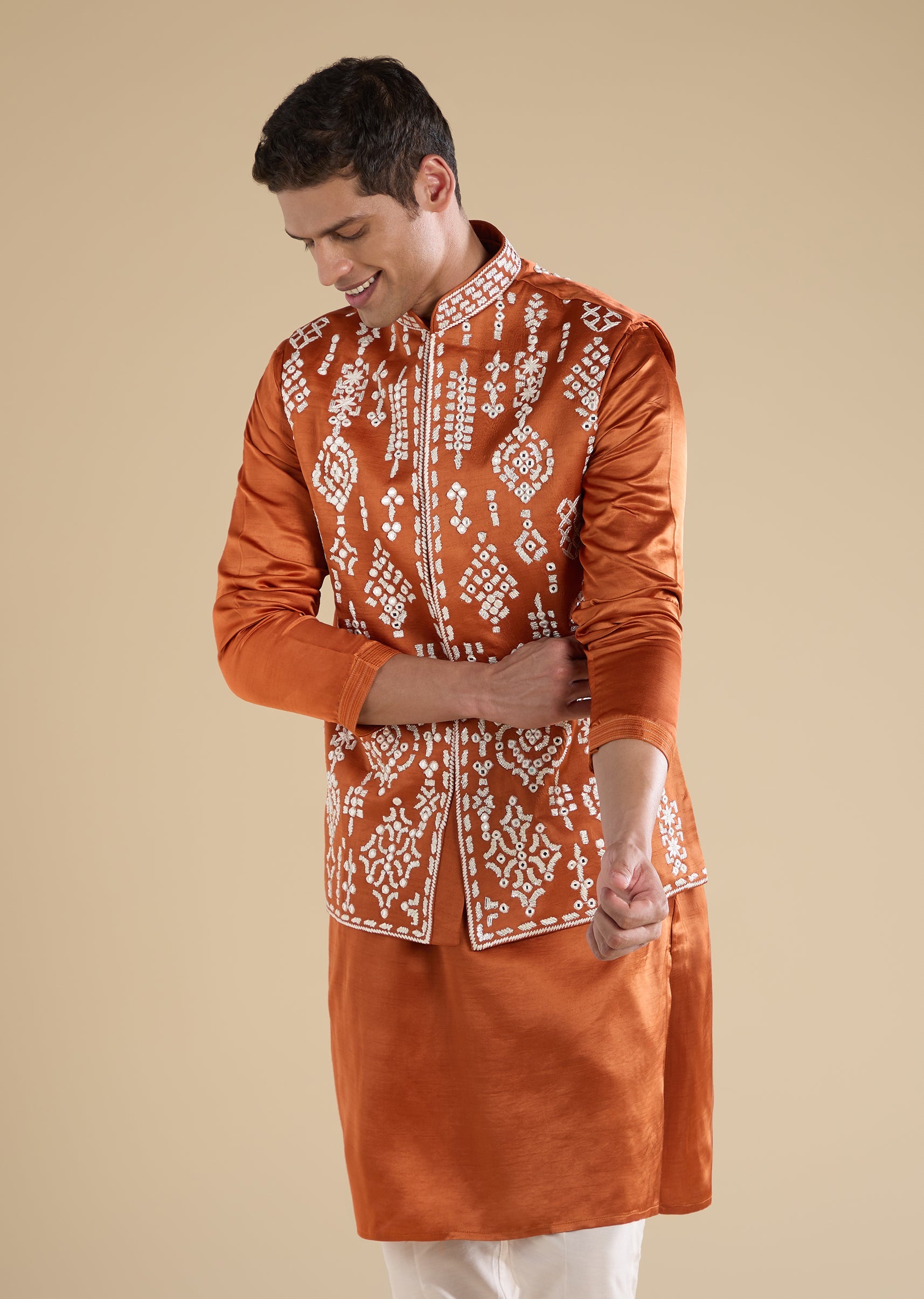 rust-embroidered-silk-kurta-jacket-set-sg375076-4 235fb833-1085-4b2f-8be1-3b1ee549a7d1