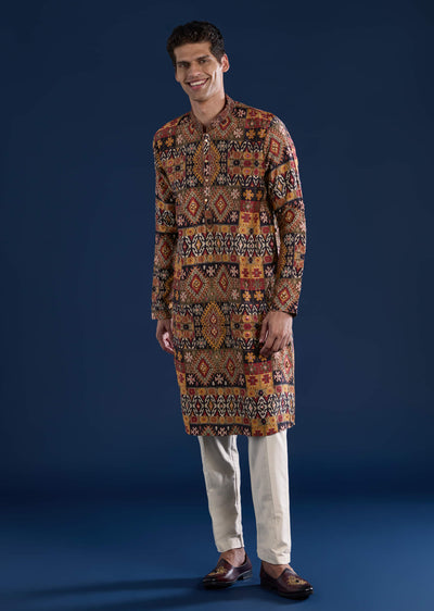 rust-rawsilk-printed-mens-kurta-and-pant-set-sg324032-1